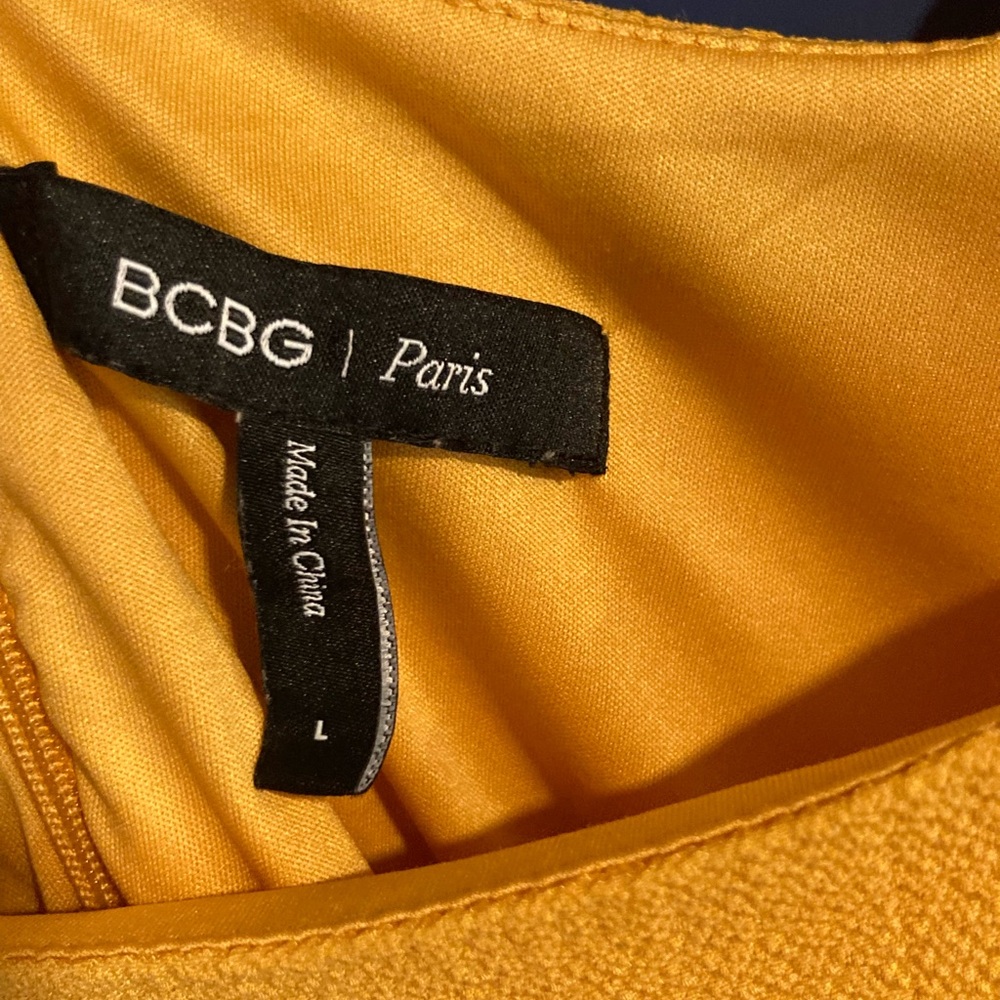 BCBG Paris yellow babydoll dress